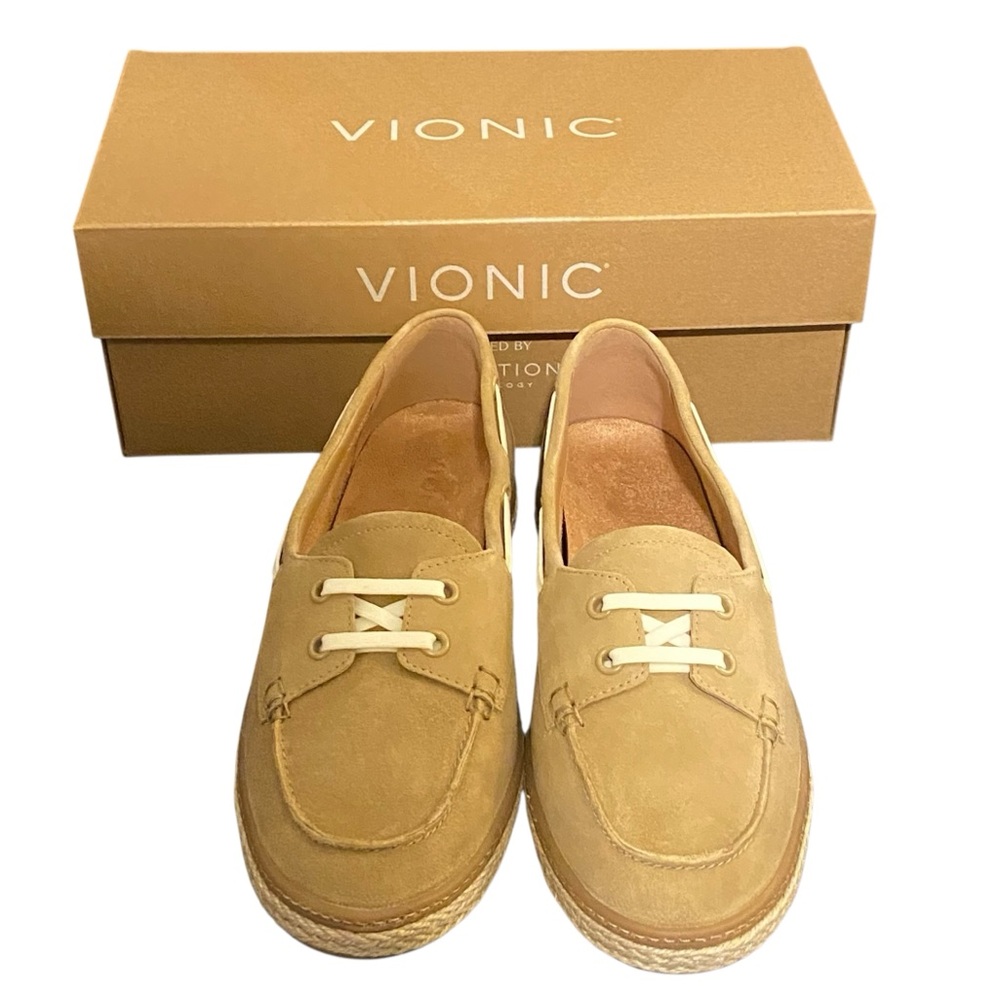 VIONIC Bay Loafer Preppy Tan Boat Shoes - Women’s Size 8 NEW NIB - Picture 6 of 15